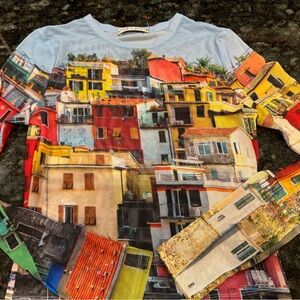 Alice + Olivia Multicolor Cityscape Blouse